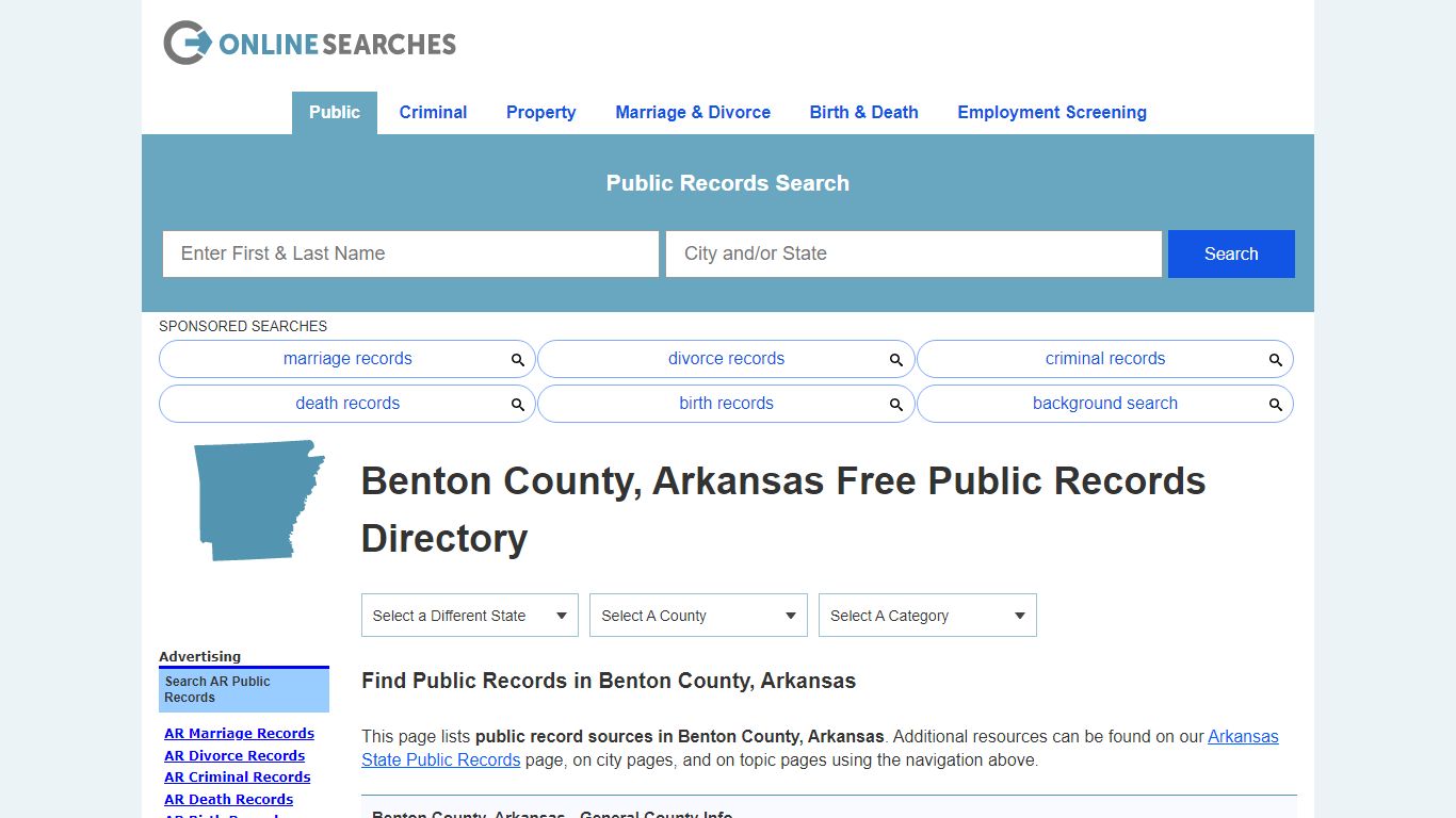 Benton County, Arkansas Public Records Directory